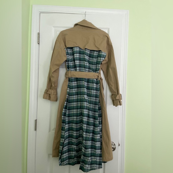 COPY - Urban Outfitters Jarrod Plaid Panel Trench Coat Jacket - Picture 4 of 7